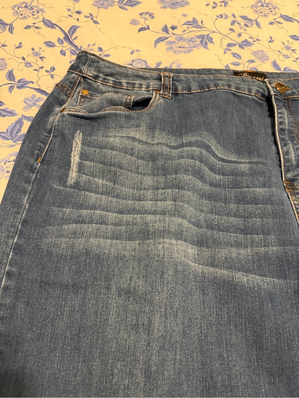 Baccini Blue Denim Midi Skirt - Picture 2 of 7